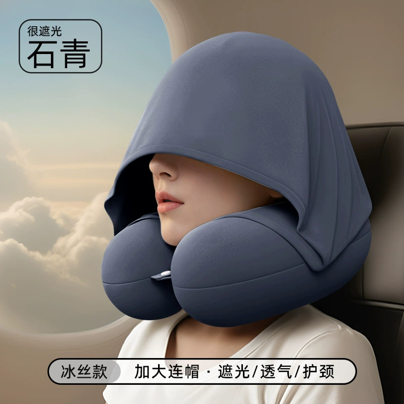 Oreiller Cervical Intelligent avec Capuche - Confidentialité et Confort en Voyage