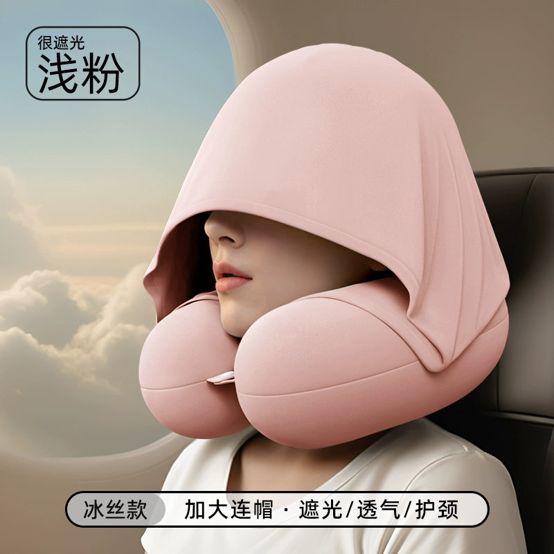 Oreiller Cervical Intelligent avec Capuche - Confidentialité et Confort en Voyage