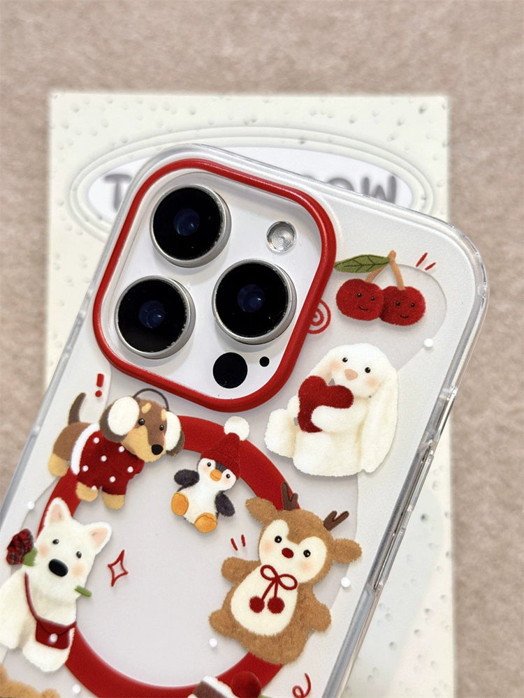 Coque iPhone Magnétique Jellycat - Support MagSafe Intégré - Design Westie Mignon - Protection Anti-Choc - Modèles 13 à 16 Pro Max