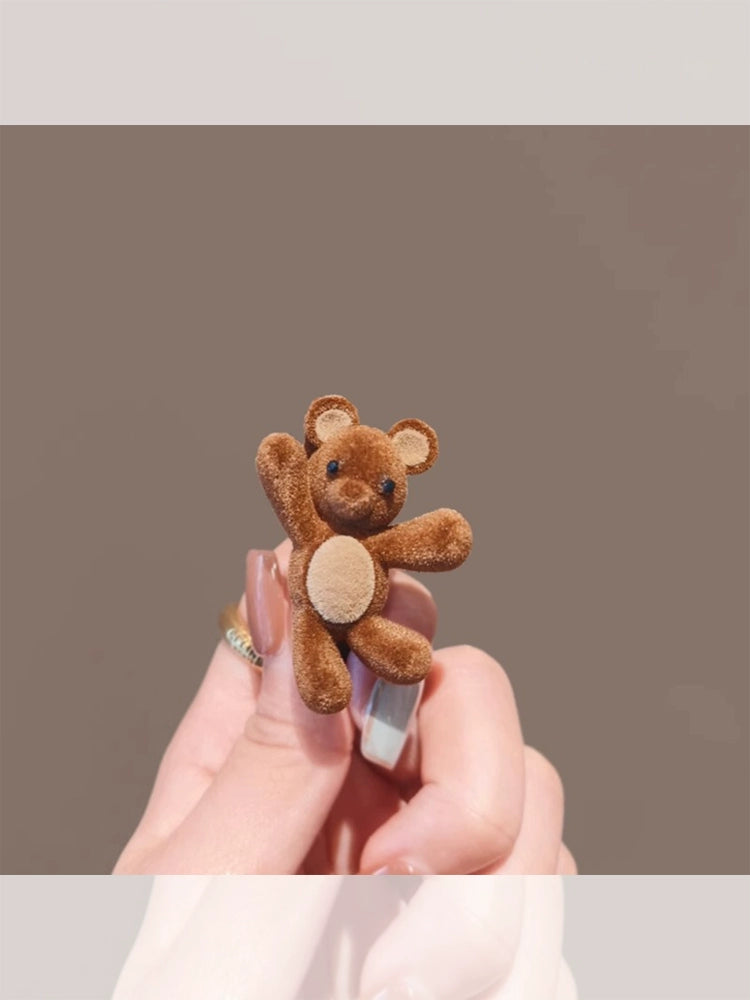 Cute bear bangs side clip 2025 new forehead side hairpin crushed hair duckbill clip hair clip hair clip headwear