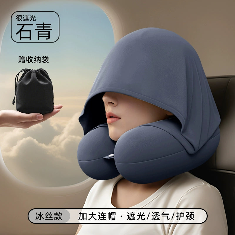 Oreiller Cervical Intelligent avec Capuche - Confidentialité et Confort en Voyage