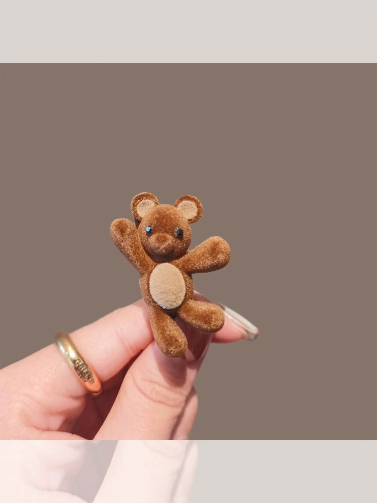 Cute bear bangs side clip 2025 new forehead side hairpin crushed hair duckbill clip hair clip hair clip headwear