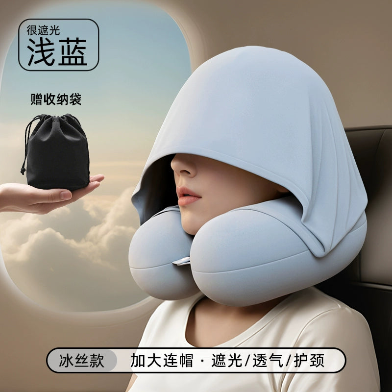Oreiller Cervical Intelligent avec Capuche - Confidentialité et Confort en Voyage