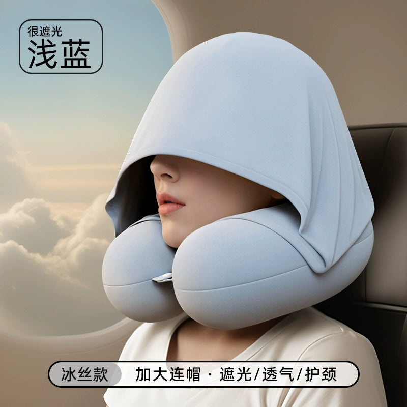 Oreiller Cervical Intelligent avec Capuche - Confidentialité et Confort en Voyage