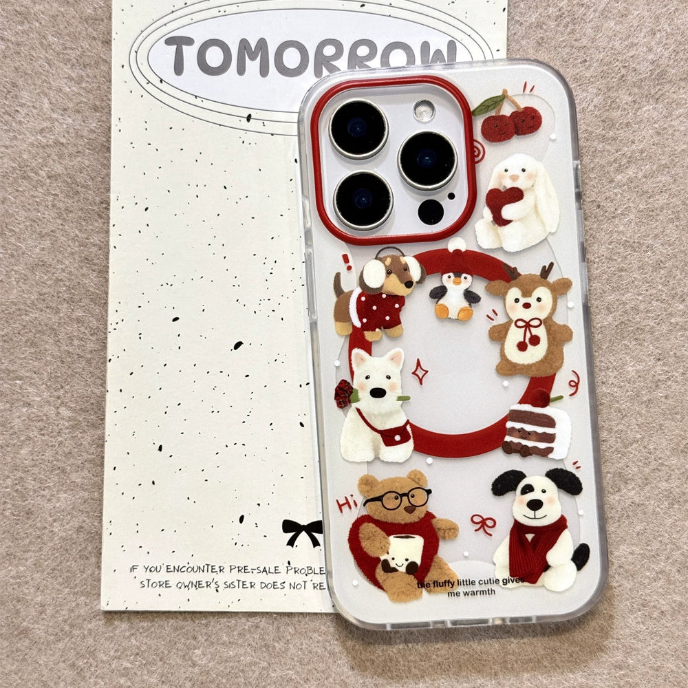 Coque iPhone Magnétique Jellycat - Support MagSafe Intégré - Design Westie Mignon - Protection Anti-Choc - Modèles 13 à 16 Pro Max