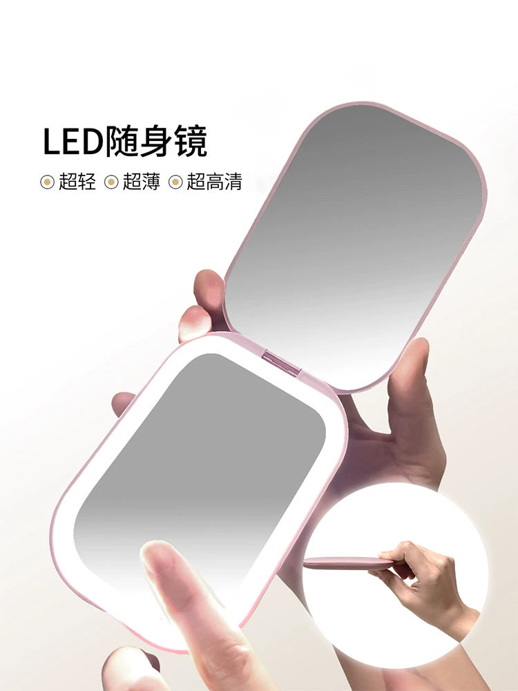 Miroir de Maquillage LED Lumière du Jour ,Ultra-Mince pour Voyage