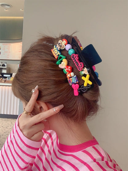 Dopamine hairpin headgear 2025 new spring and summer hair volume grab clip on the back of the head cute hairpin grip hairpin