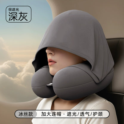 Oreiller Cervical Intelligent avec Capuche - Confidentialité et Confort en Voyage