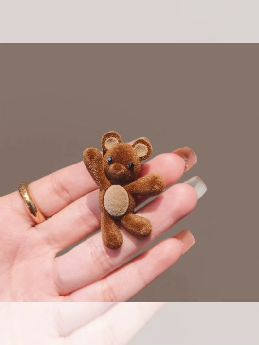 Cute bear bangs side clip 2025 new forehead side hairpin crushed hair duckbill clip hair clip hair clip headwear