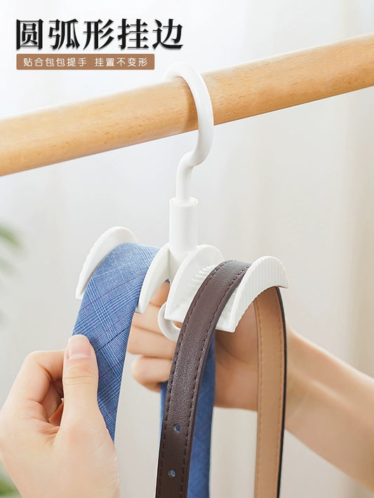 Japanese bag hook artifact rotating arch hanging bag rack non-deforming multifunctional wardrobe silk scarf scarf storage rack