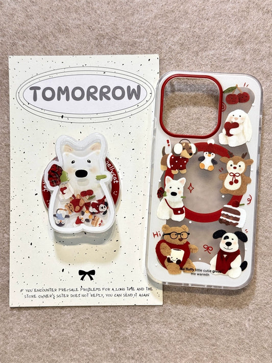Coque iPhone Magnétique Jellycat - Support MagSafe Intégré - Design Westie Mignon - Protection Anti-Choc - Modèles 13 à 16 Pro Max
