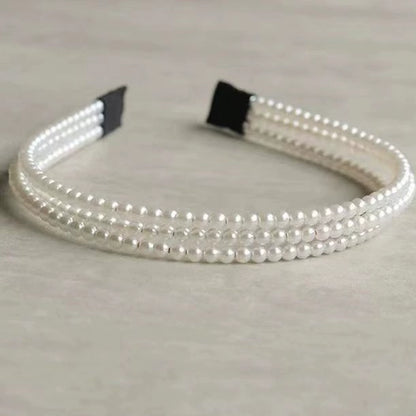 Pearl headband, female super fairy, French romantic Internet celebrity, 2025 new face wash, high skull, temperament, pressure hairpin headpiece